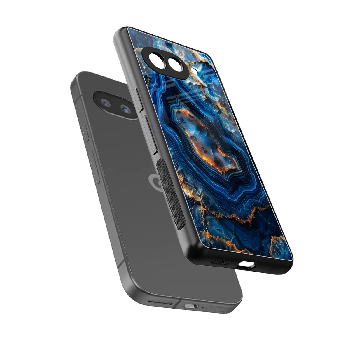 Sapphire Granite sleek google pixel 9a cover with tempered glass back and TPU edges