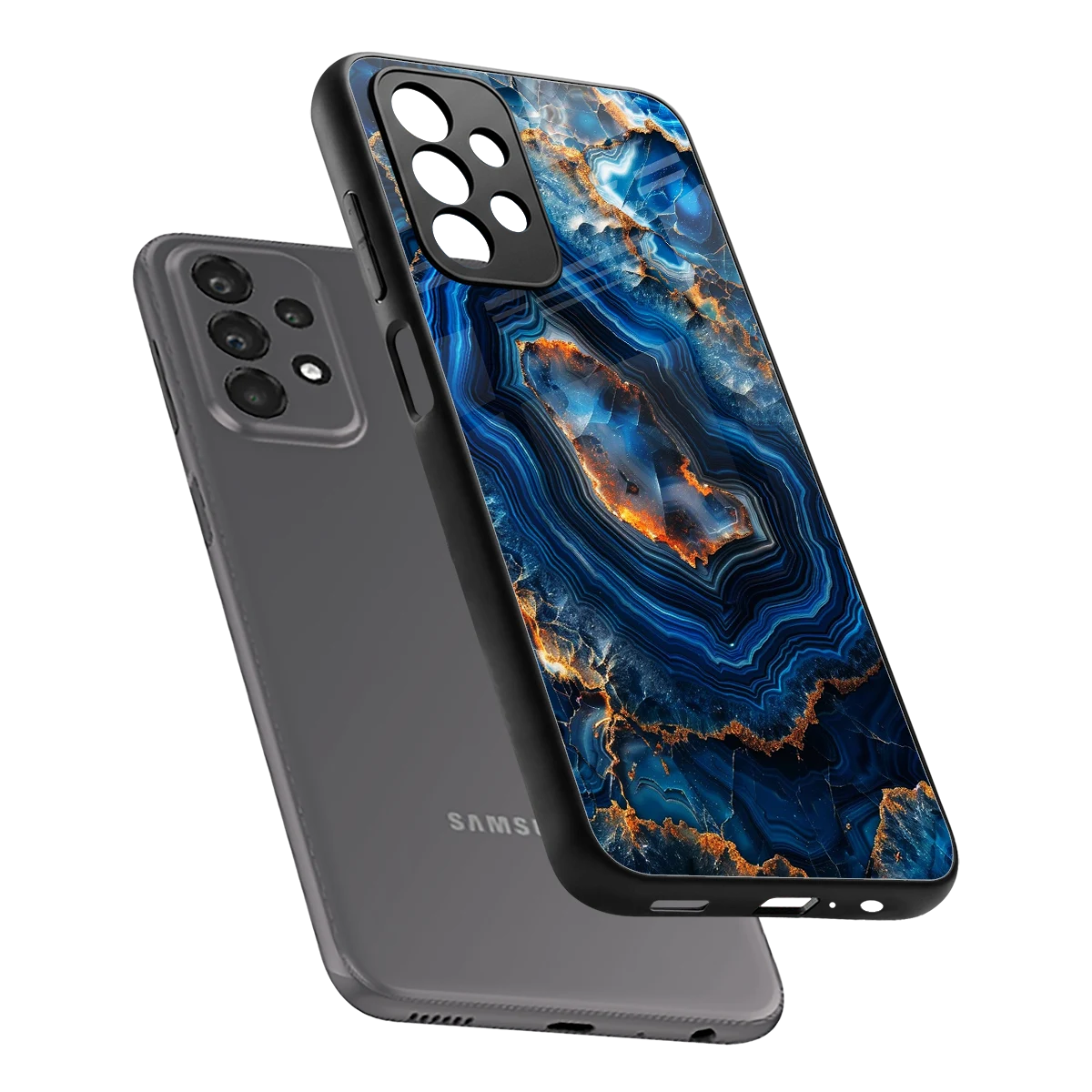 Sapphire Granite sleek samsung galaxy a23 cover with tempered glass back and TPU edges