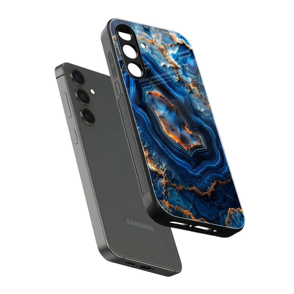 Sapphire Granite sleek samsung galaxy a55 5g cover with tempered glass back and TPU edges