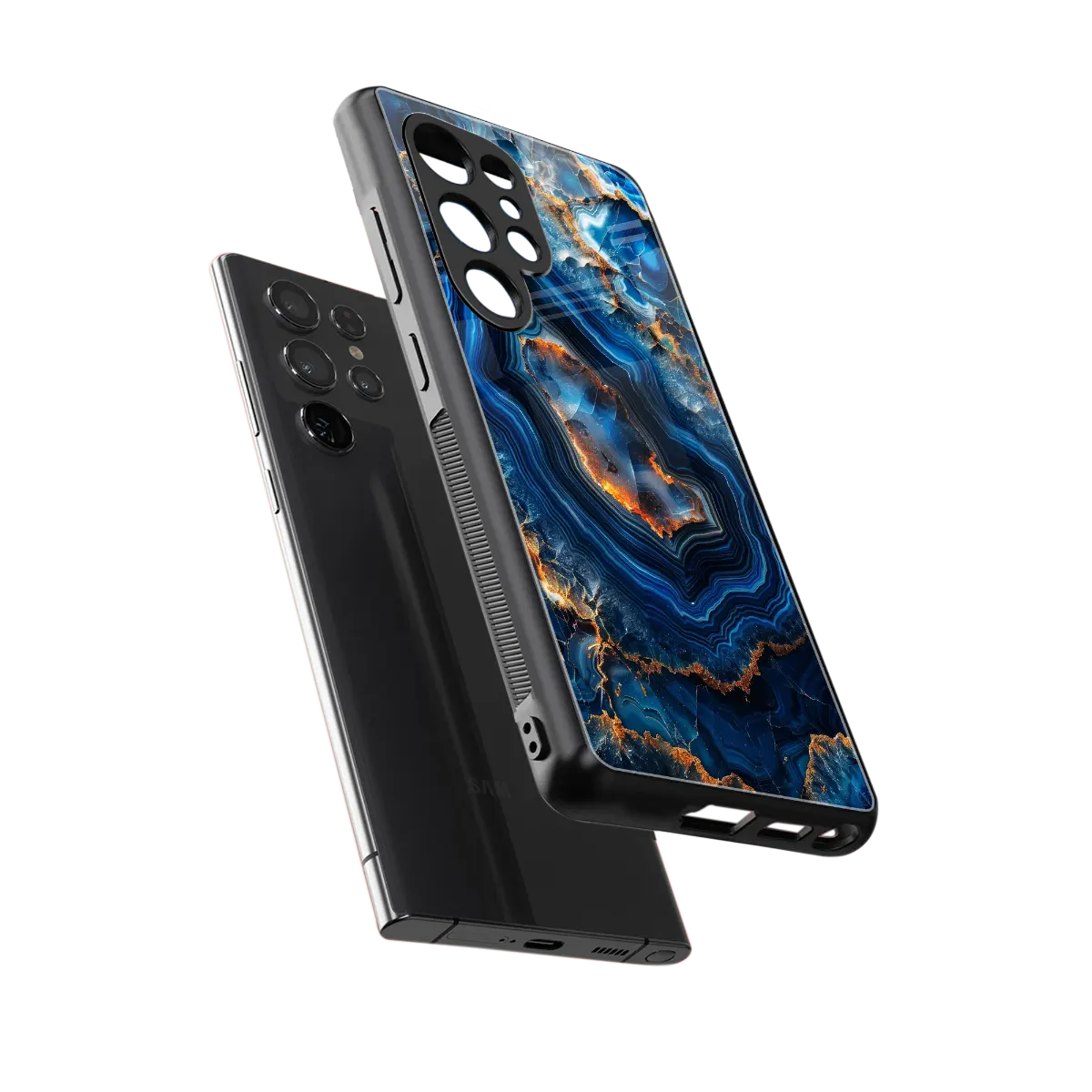 Sapphire Granite sleek samsung galaxy s25 ultra cover with tempered glass back and TPU edges