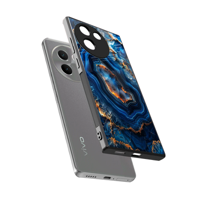 Sapphire Granite sleek vivo v30e cover with tempered glass back and TPU edges