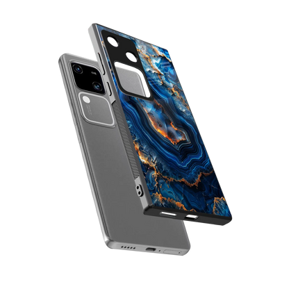 Sapphire Granite sleek vivo v30 cover with tempered glass back and TPU edges