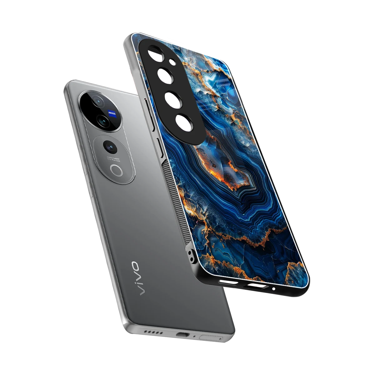 Sapphire Granite sleek vivo v40 pro cover with tempered glass back and TPU edges