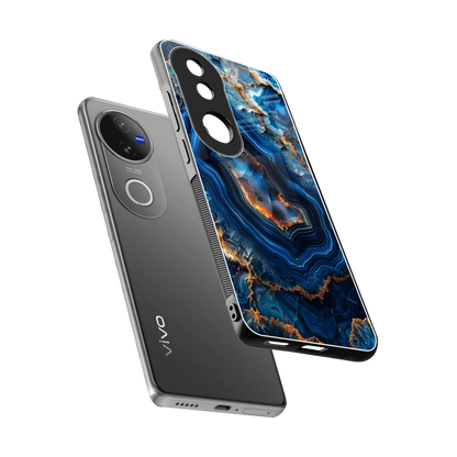 Sapphire Granite sleek vivo v50 cover with tempered glass back and TPU edges