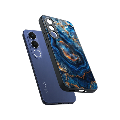 Sapphire Granite sleek vivo v70 fe cover with tempered glass back and TPU edges