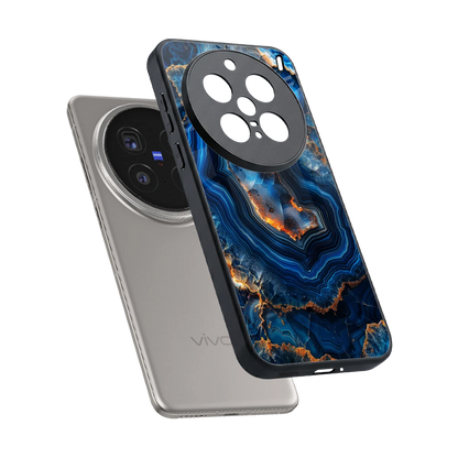 Sapphire Granite sleek vivo x200 pro cover with tempered glass back and TPU edges