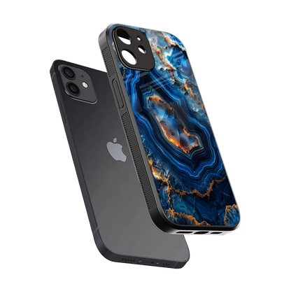 Sapphire Granite sleek iphone 12 cover with tempered glass back and TPU edges