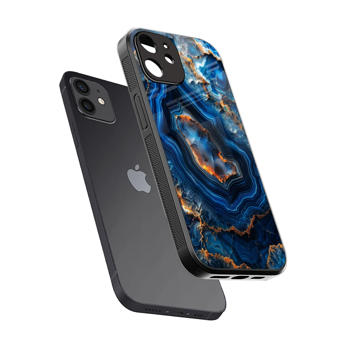 Sapphire Granite sleek iphone 11 cover with tempered glass back and TPU edges
