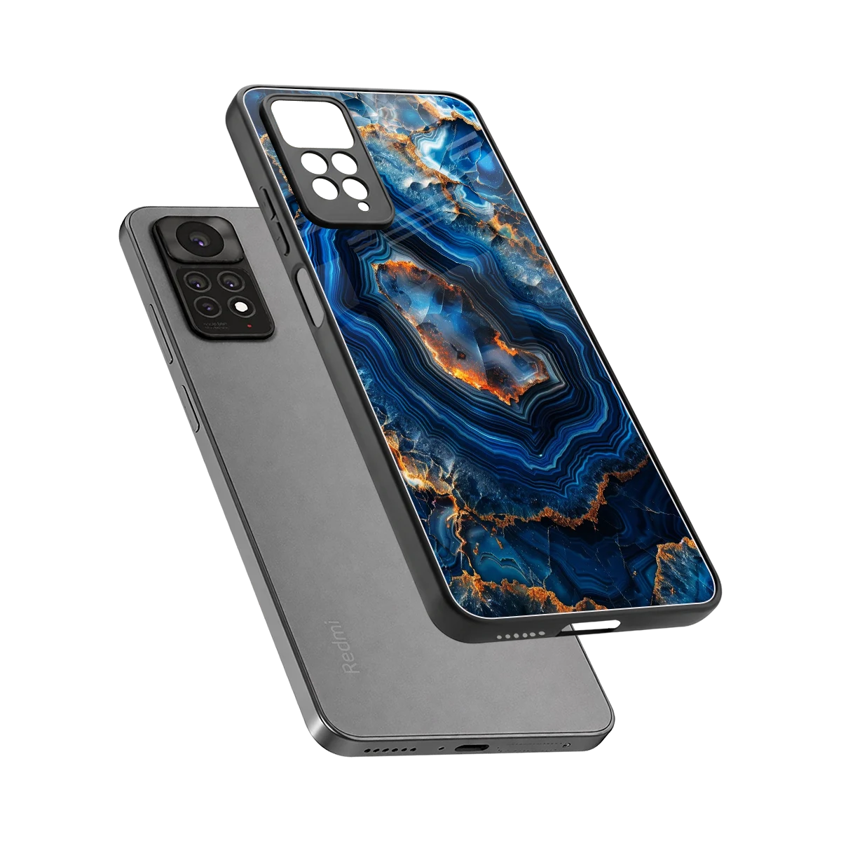 Sapphire Granite sleek redmi note 11 pro cover with tempered glass back and TPU edges