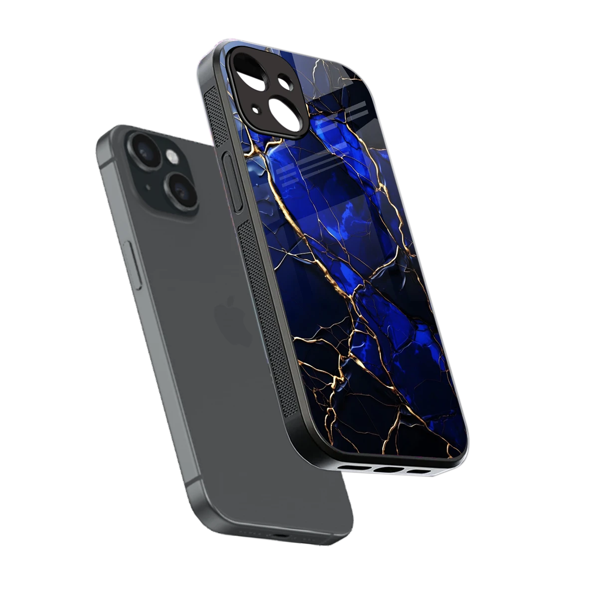 Sapphire Royal sleek iphone 13 cover with tempered glass back and TPU edges