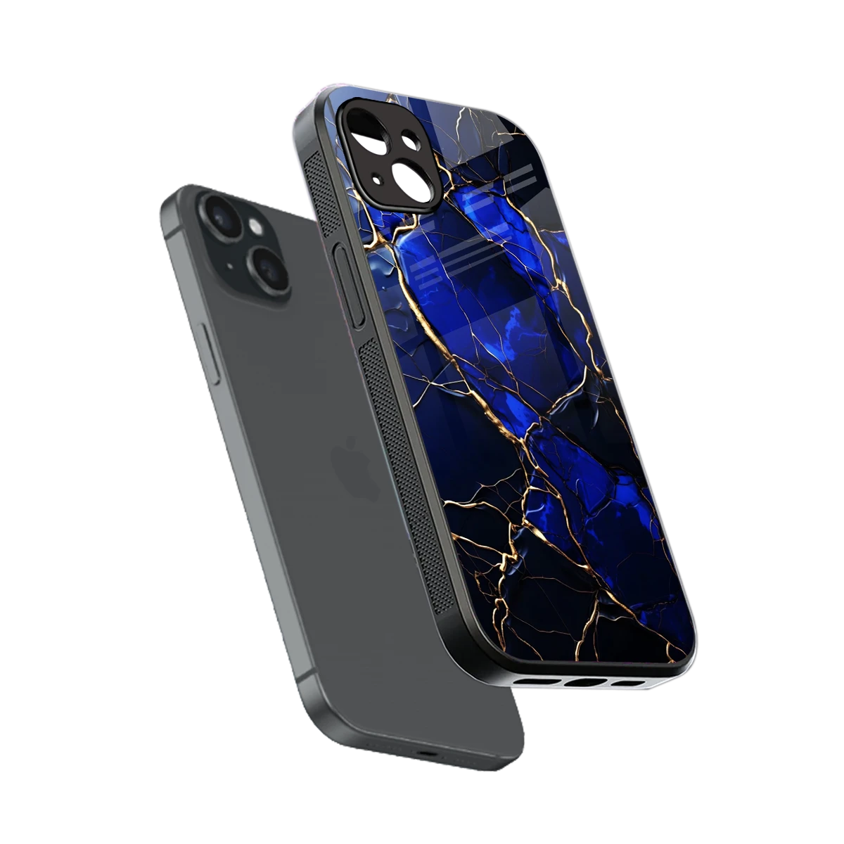 Sapphire Royal sleek iphone 14 plus cover with tempered glass back and TPU edges