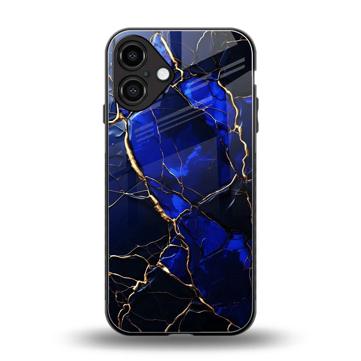 Sapphire Royal back phone cover | glass case for iphone 16 plus