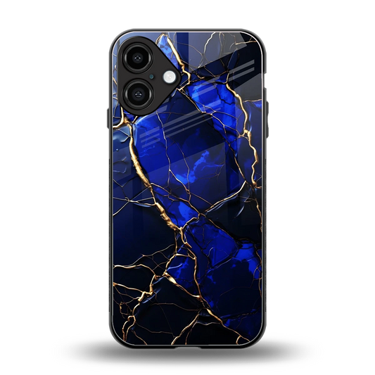 Sapphire Royal back phone cover | glass case for iphone 16 plus