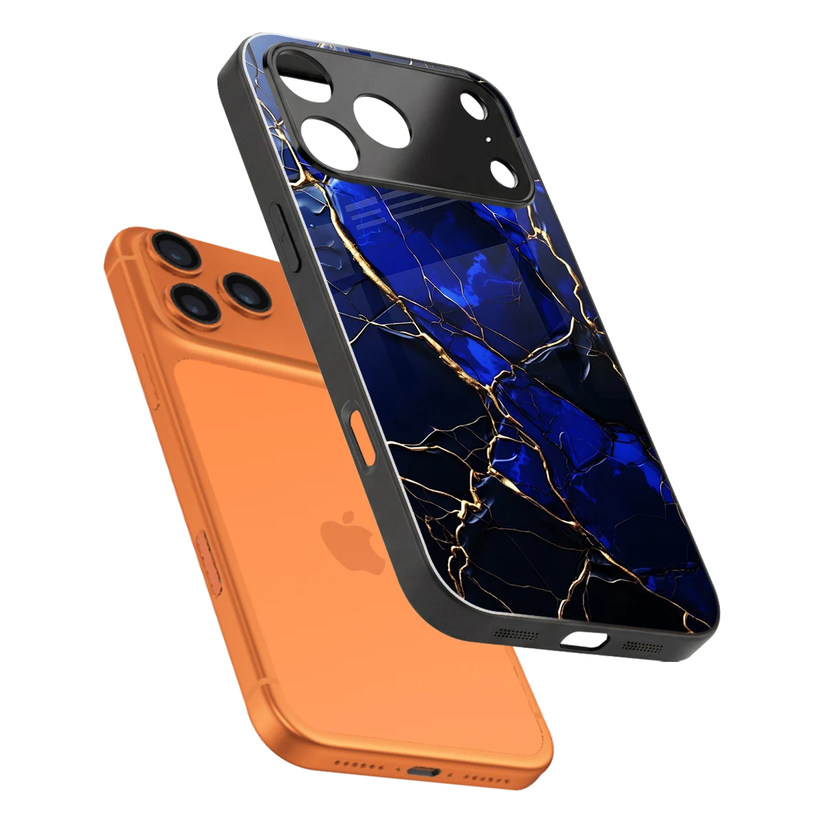 Sapphire Royal sleek iphone 17 pro cover with tempered glass back and TPU edges