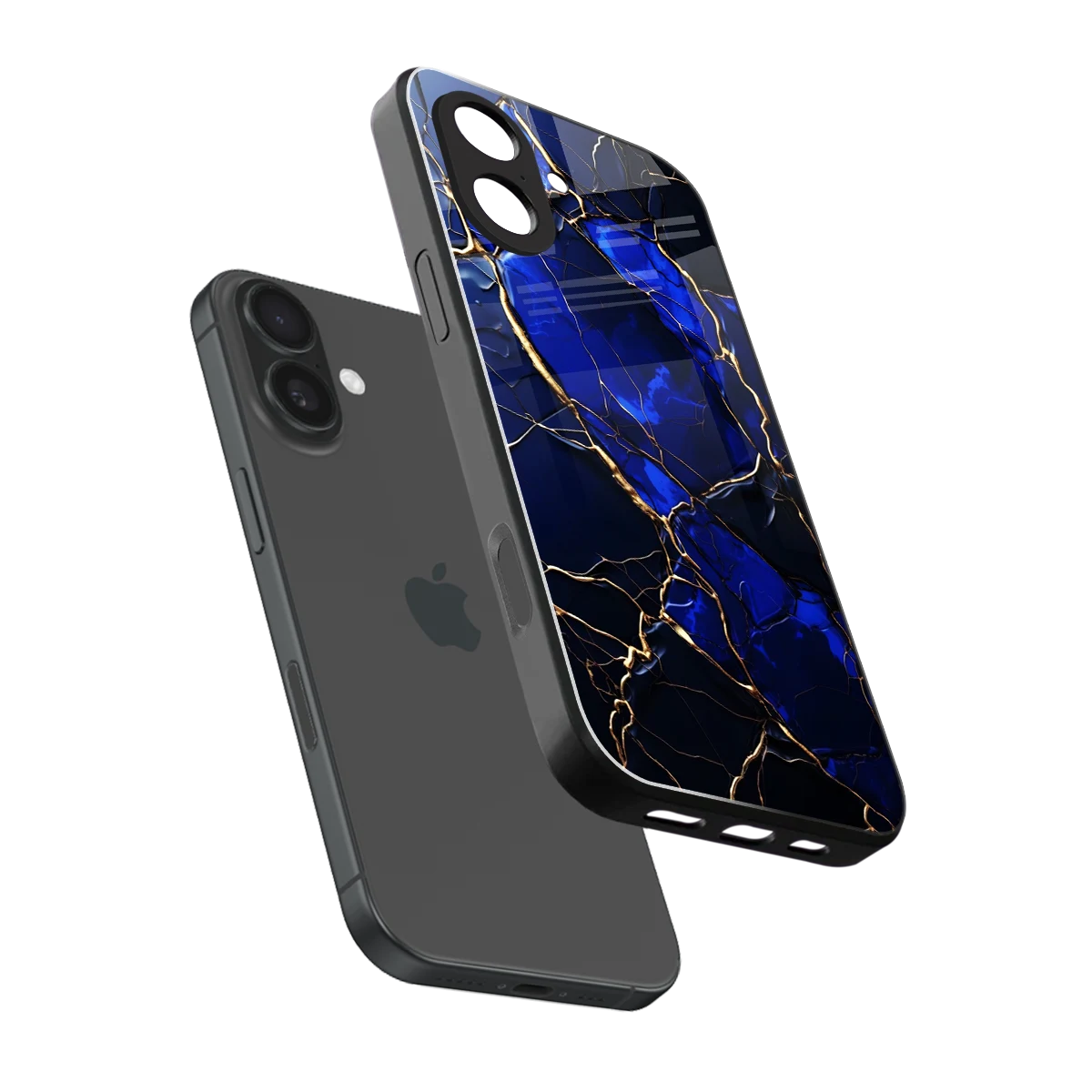 Sapphire Royal sleek iphone 17 cover with tempered glass back and TPU edges
