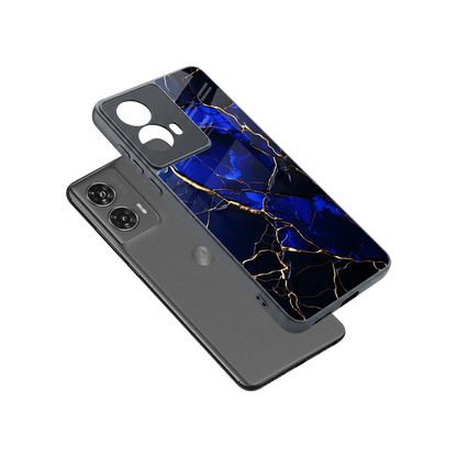 Sapphire Royal sleek motorola edge 50 fusion cover with tempered glass back and TPU edges