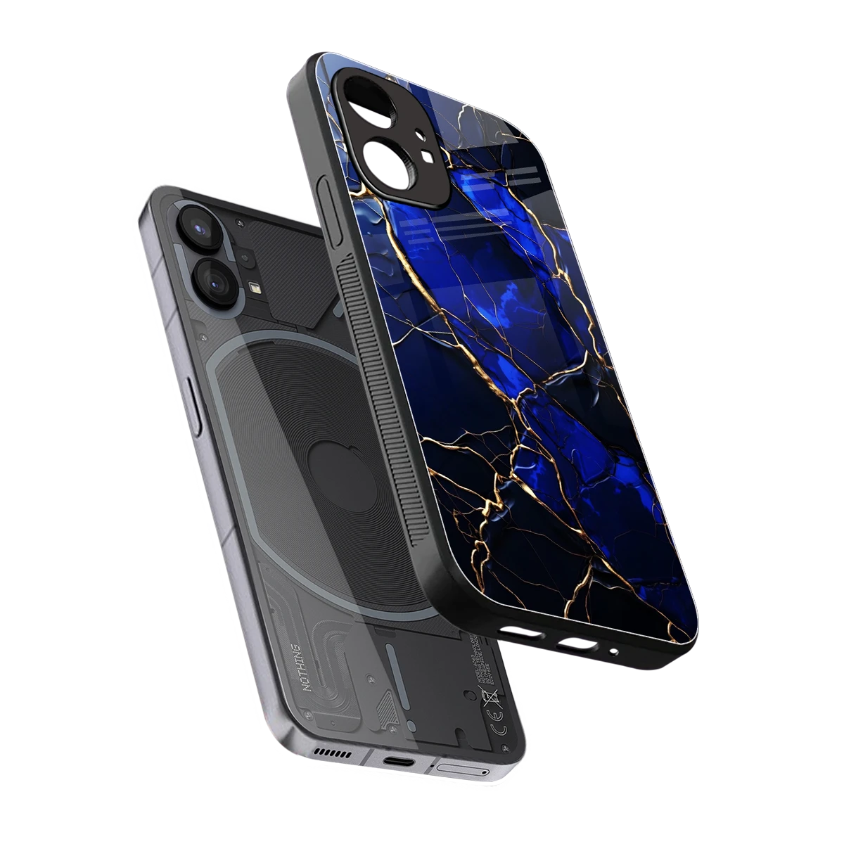 Sapphire Royal sleek nothing phone 1 cover with tempered glass back and TPU edges