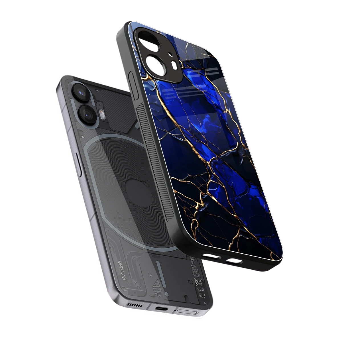 Sapphire Royal sleek nothing phone 2 cover with tempered glass back and TPU edges