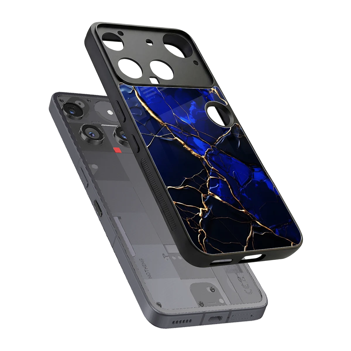 Sapphire Royal sleek nothing phone 3 cover with tempered glass back and TPU edges