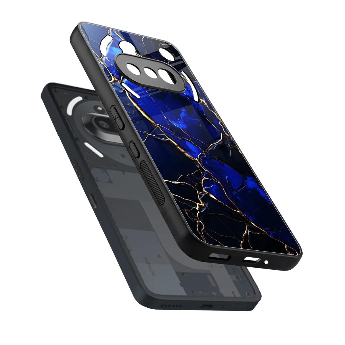 Sapphire Royal sleek nothing phone 3a cover with tempered glass back and TPU edges