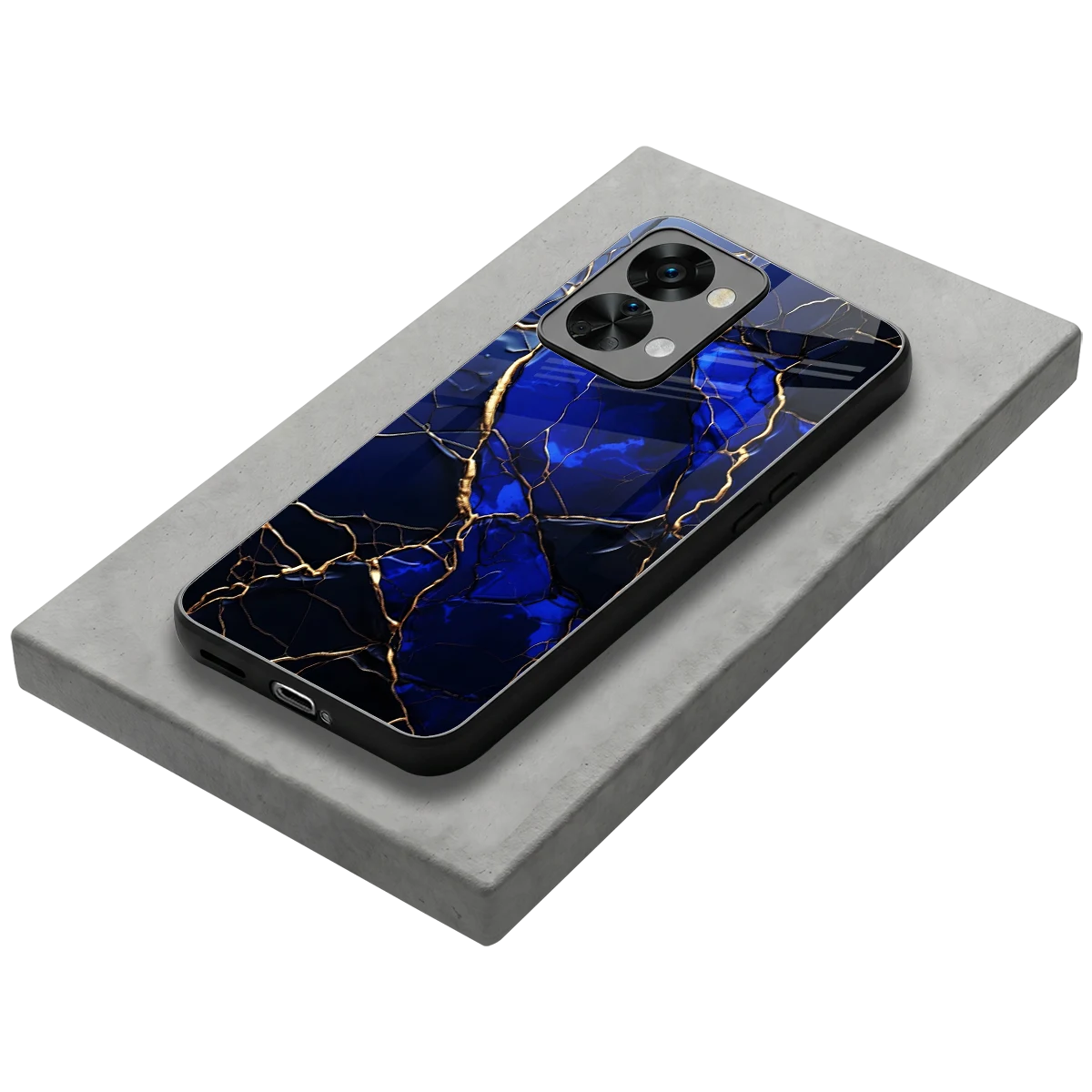 Sapphire Royal stylish phone case for oneplus nord 2t | glossy glass and slim fit