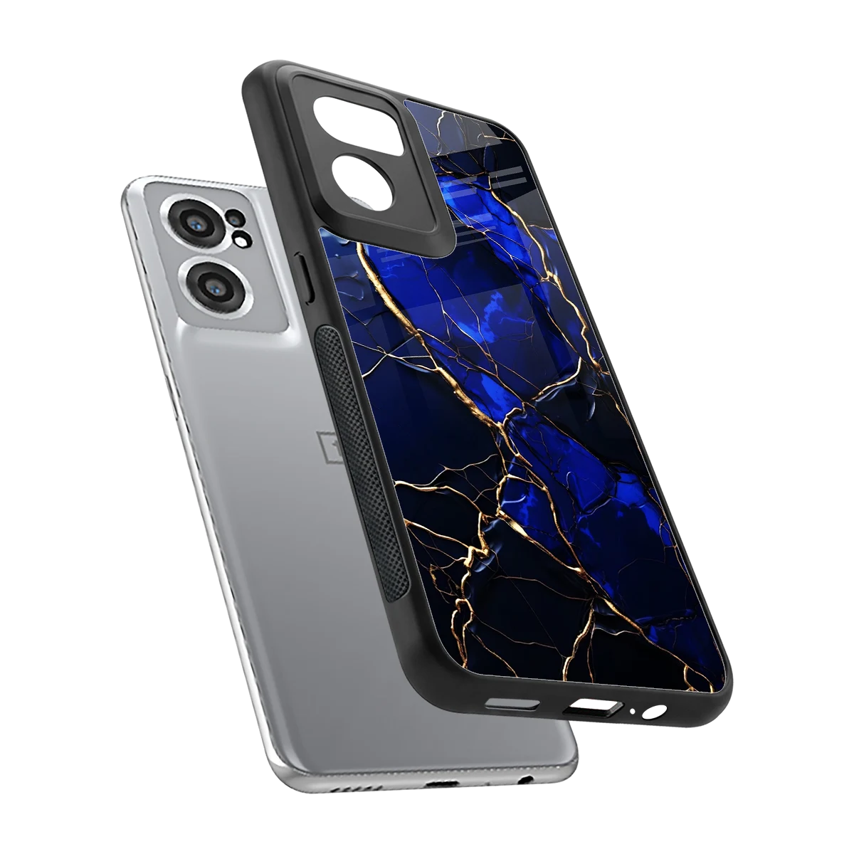 Sapphire Royal sleek oneplus nord ce 2 cover with tempered glass back and TPU edges