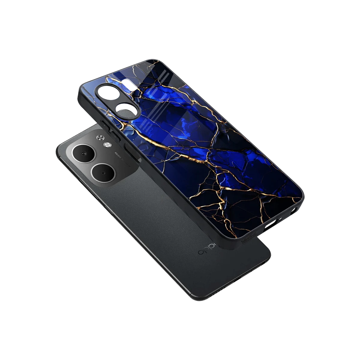 Sapphire Royal sleek oppo a5x 5g cover with tempered glass back and TPU edges