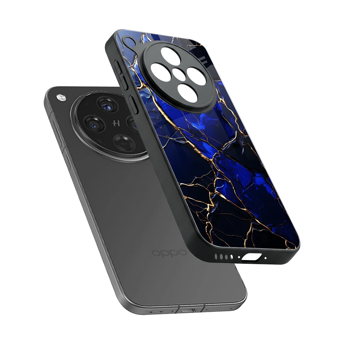 Sapphire Royal sleek oppo find x8 cover with tempered glass back and TPU edges