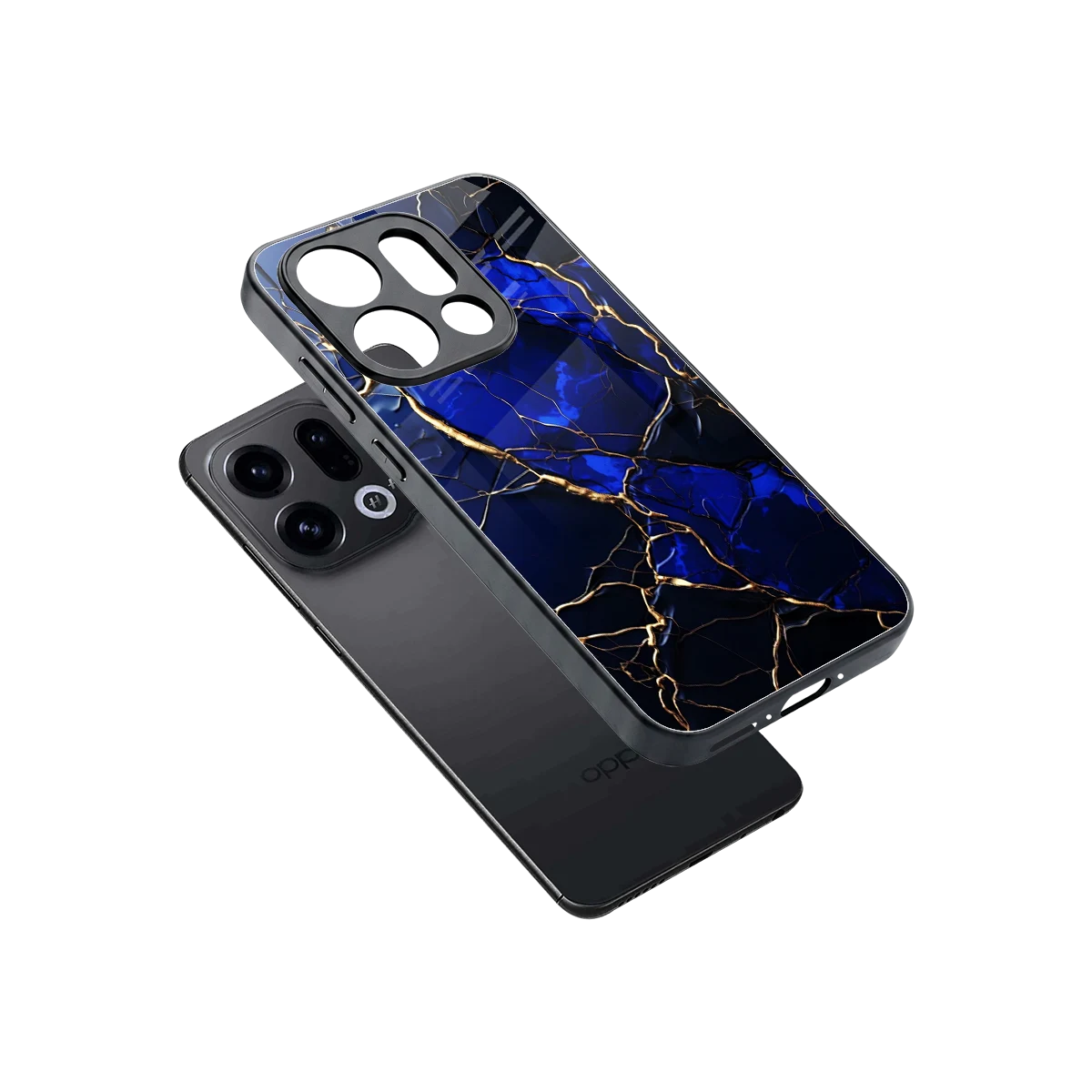 Sapphire Royal sleek oppo find x9 cover with tempered glass back and TPU edges