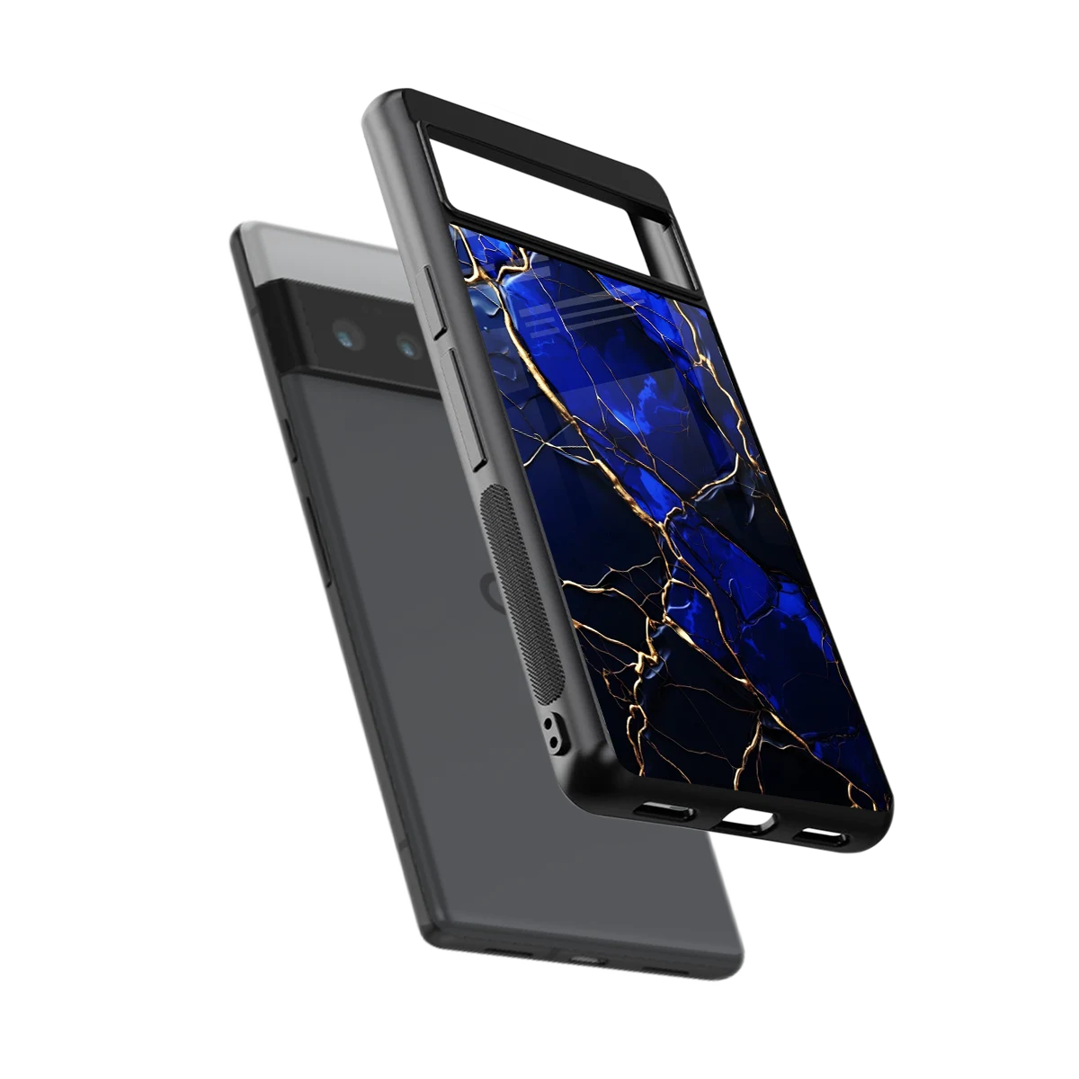 Sapphire Royal sleek google pixel 6 pro cover with tempered glass back and TPU edges