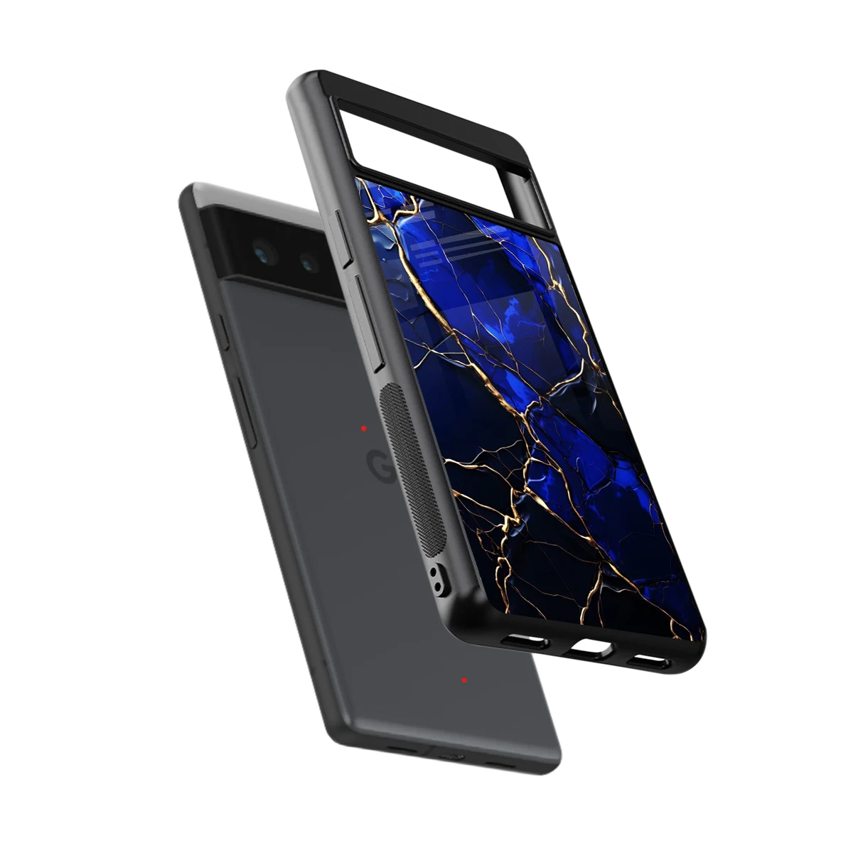 Sapphire Royal sleek google pixel 6a cover with tempered glass back and TPU edges