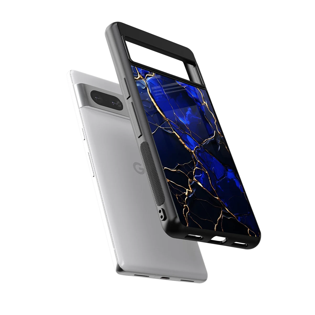 Sapphire Royal sleek google pixel 7a cover with tempered glass back and TPU edges