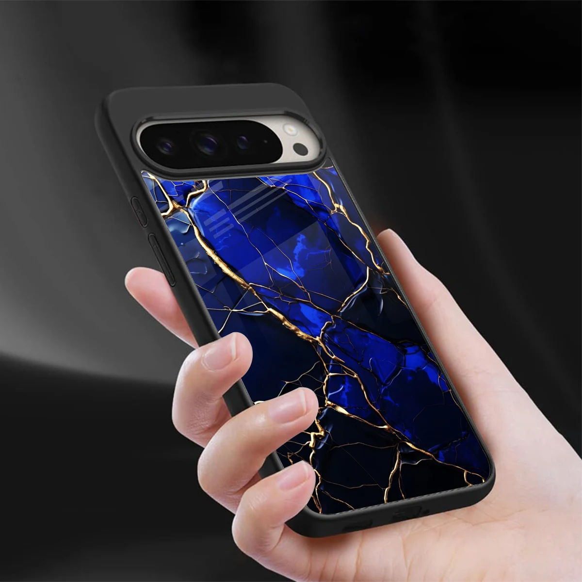 Sapphire Royal sleek google pixel 9 pro xl cover with tempered glass back and TPU edges