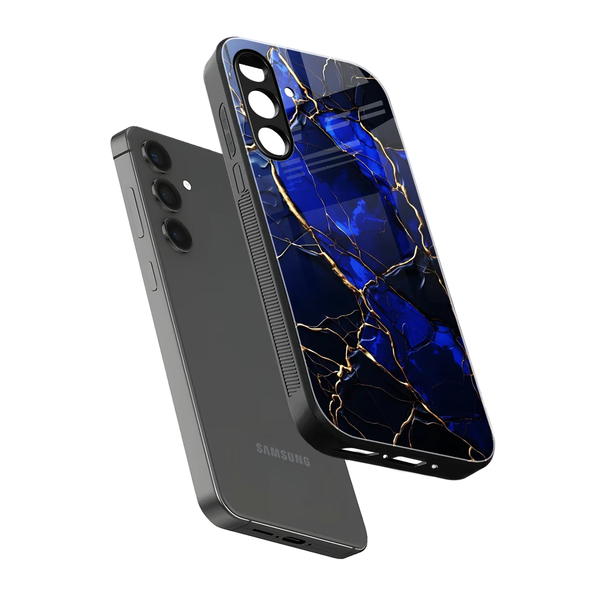 Sapphire Royal sleek samsung galaxy a14 5g cover with tempered glass back and TPU edges
