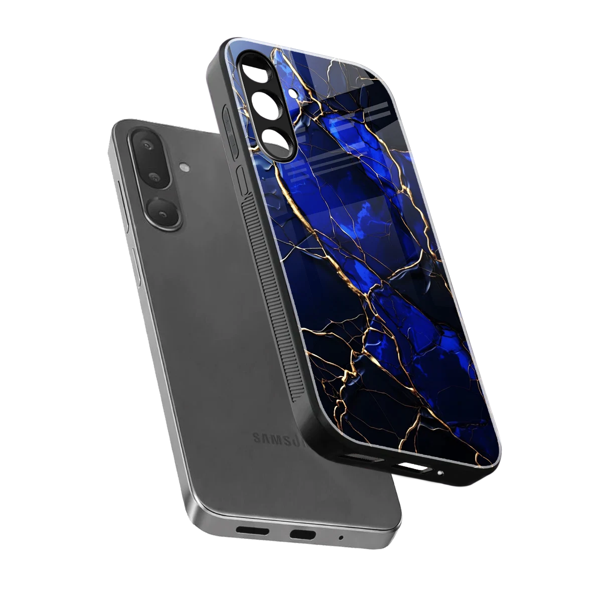 Sapphire Royal sleek samsung galaxy m36 5g cover with tempered glass back and TPU edges