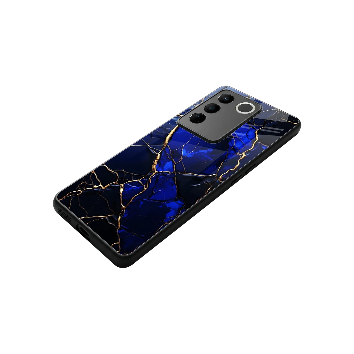 Sapphire Royal stylish phone case for vivo v27 5g | glossy glass and slim fit