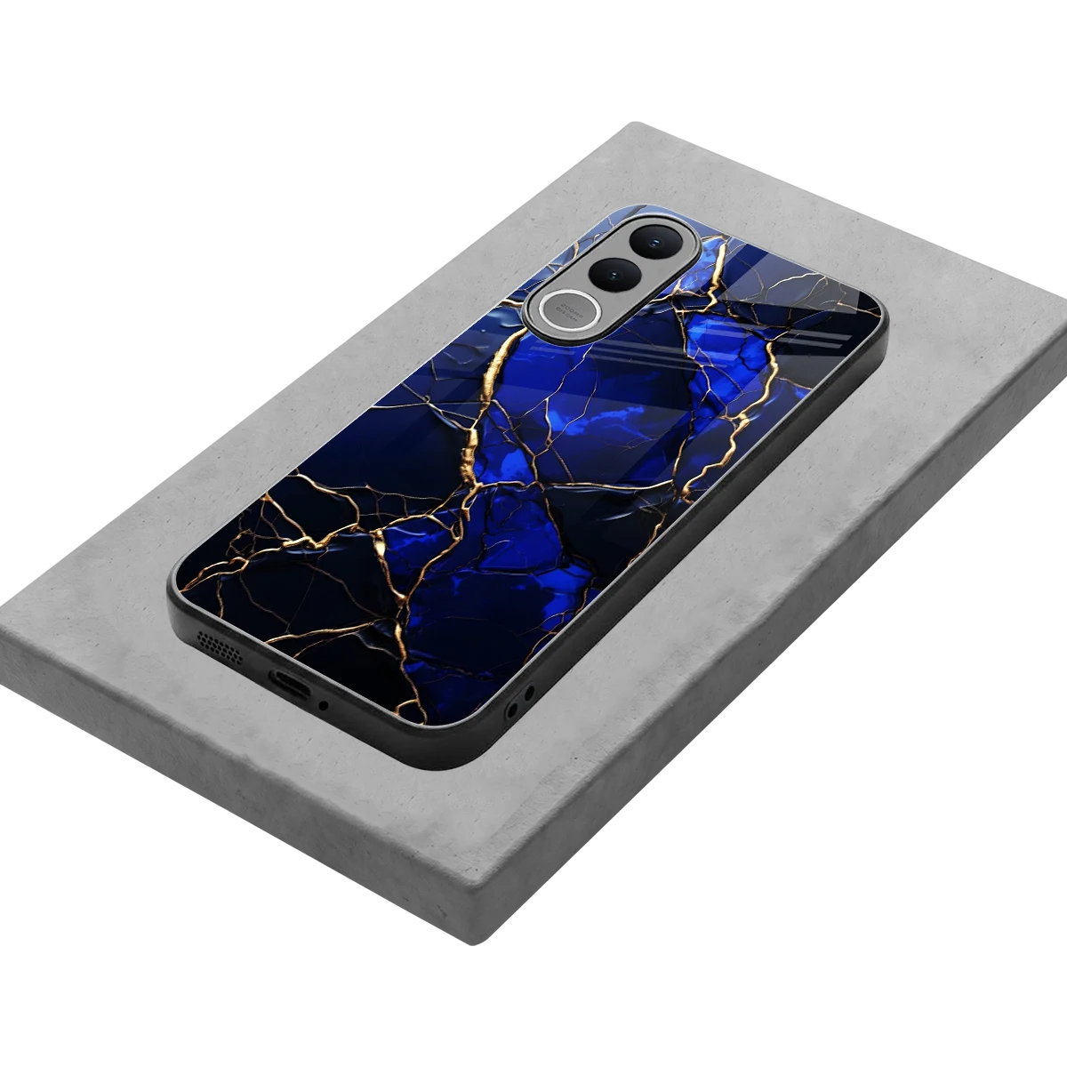 Sapphire Royal stylish phone case for vivo v70 fe | glossy glass and slim fit