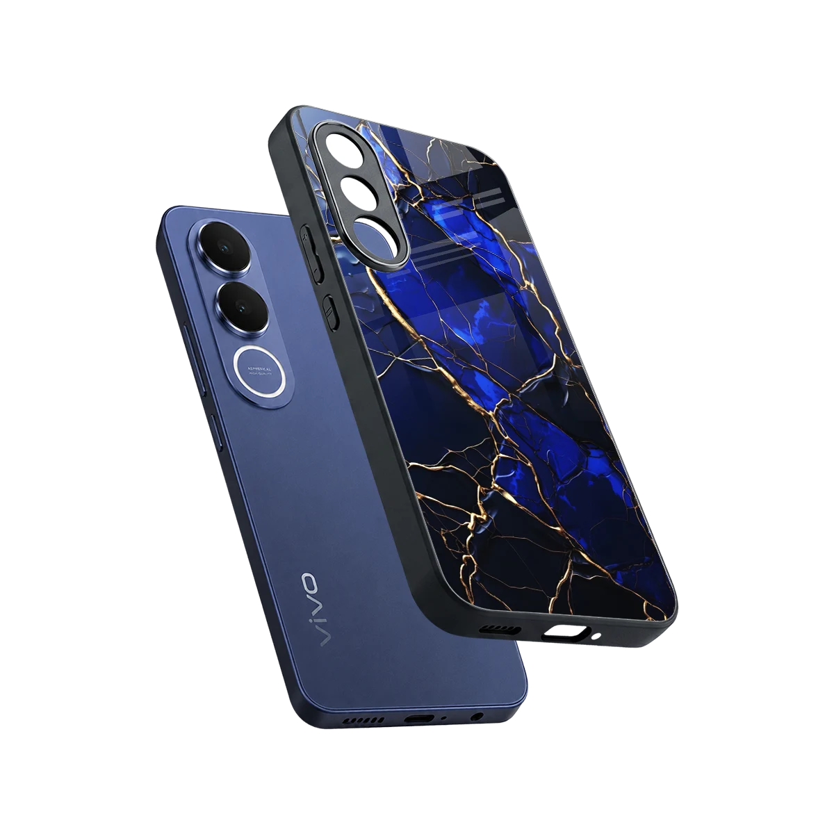 Sapphire Royal sleek vivo v70 fe cover with tempered glass back and TPU edges