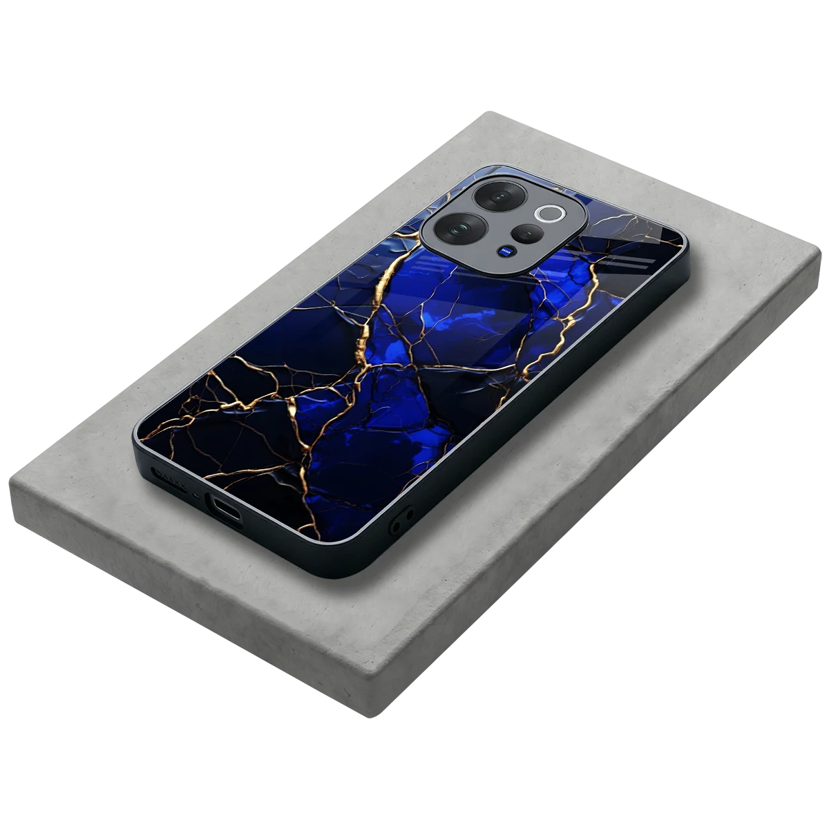 Sapphire Royal stylish phone case for vivo v70 elite | glossy glass and slim fit
