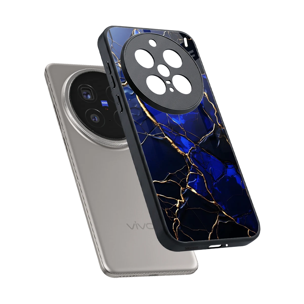 Sapphire Royal sleek vivo x200 pro cover with tempered glass back and TPU edges