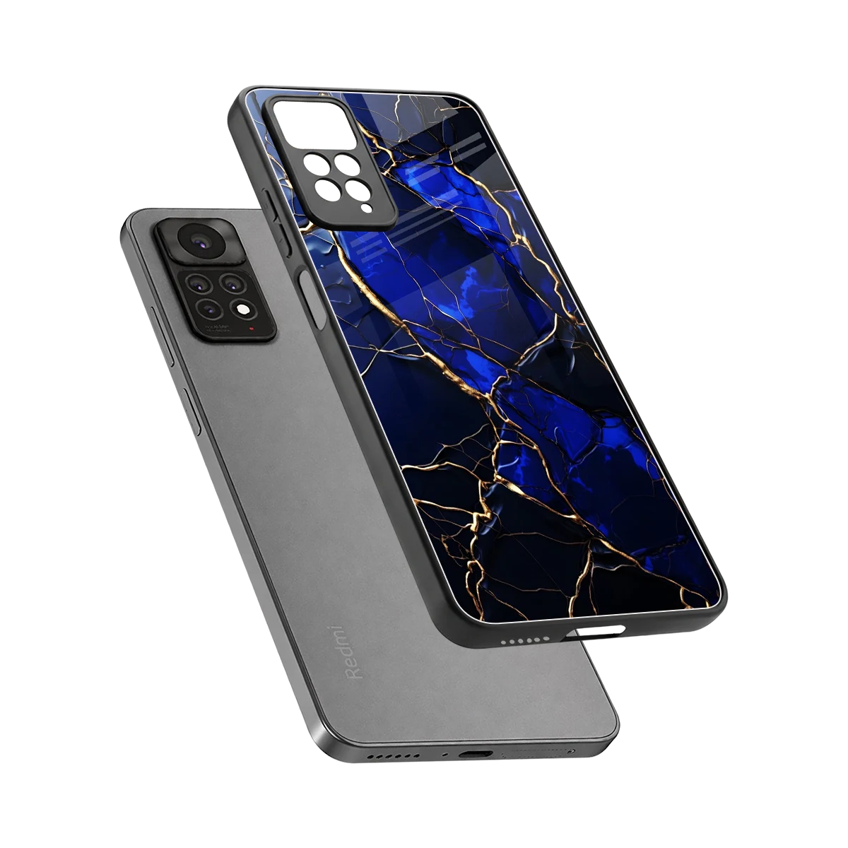 Sapphire Royal sleek redmi note 11 pro cover with tempered glass back and TPU edges