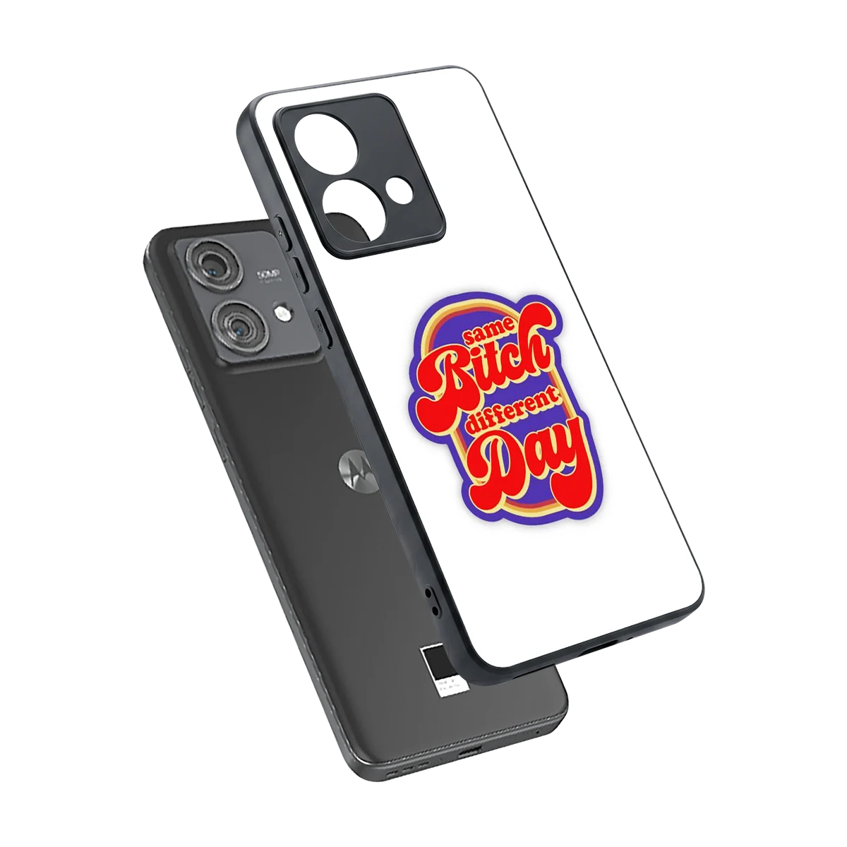 Sassy Mood sleek motorola edge 40 neo 5g cover with tempered glass back and TPU edges