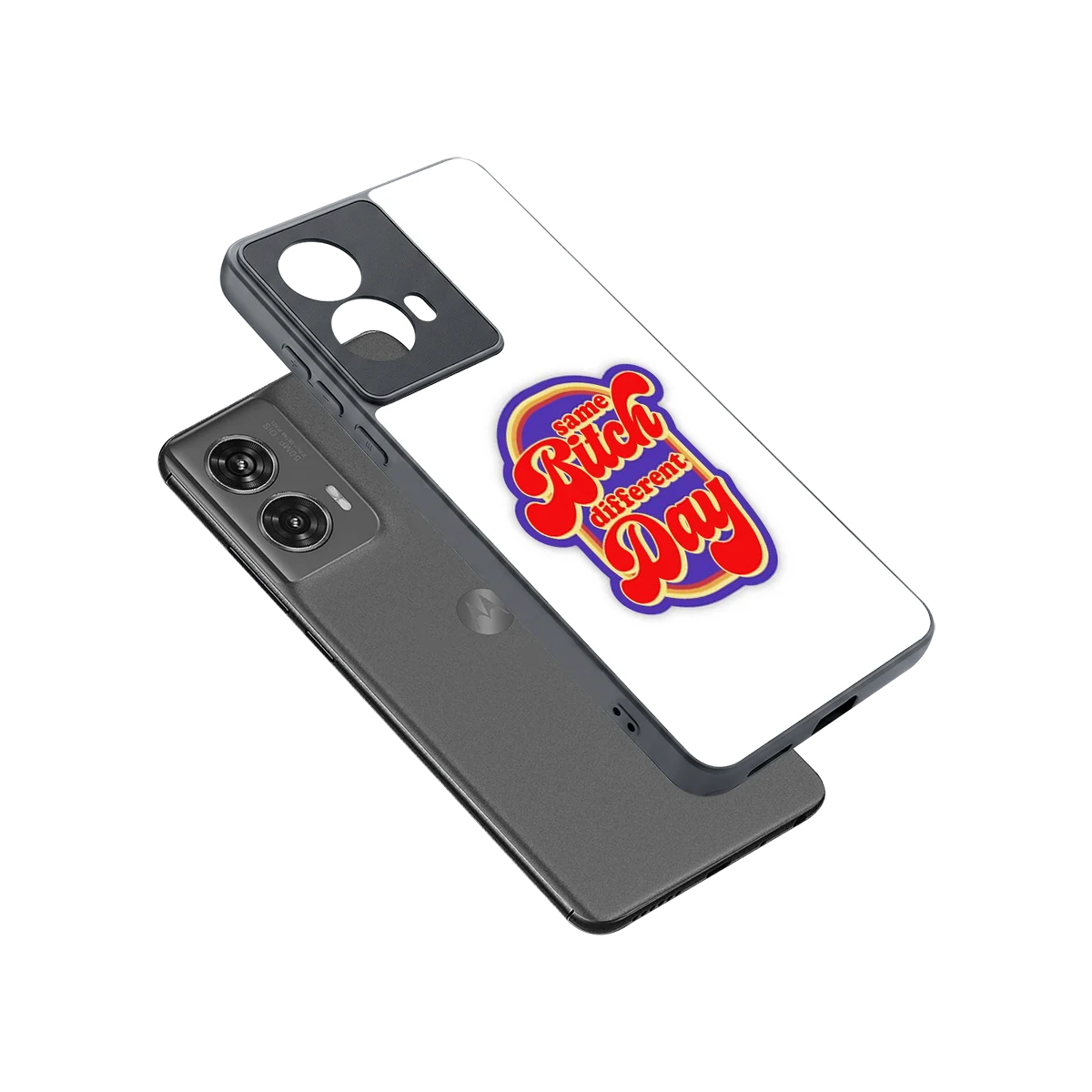 Sassy Mood sleek motorola edge 50 fusion cover with tempered glass back and TPU edges