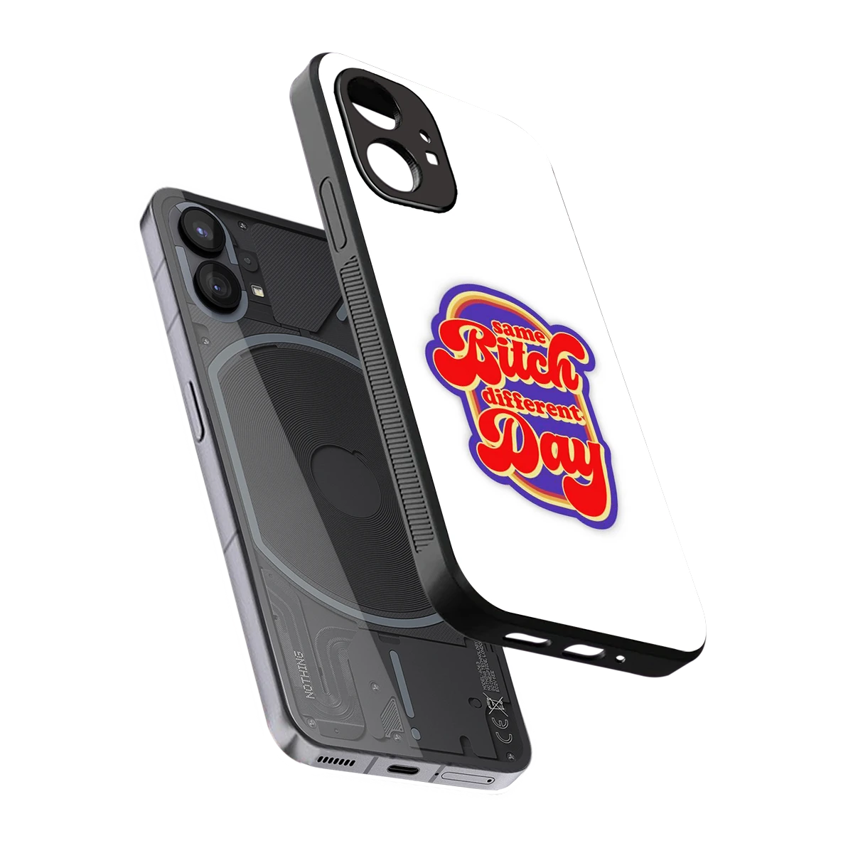 Sassy Mood sleek nothing phone 1 cover with tempered glass back and TPU edges