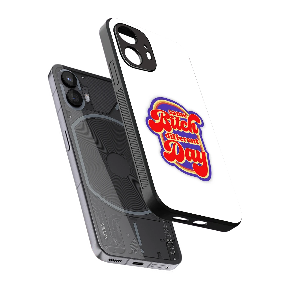 Sassy Mood sleek nothing phone 2 cover with tempered glass back and TPU edges