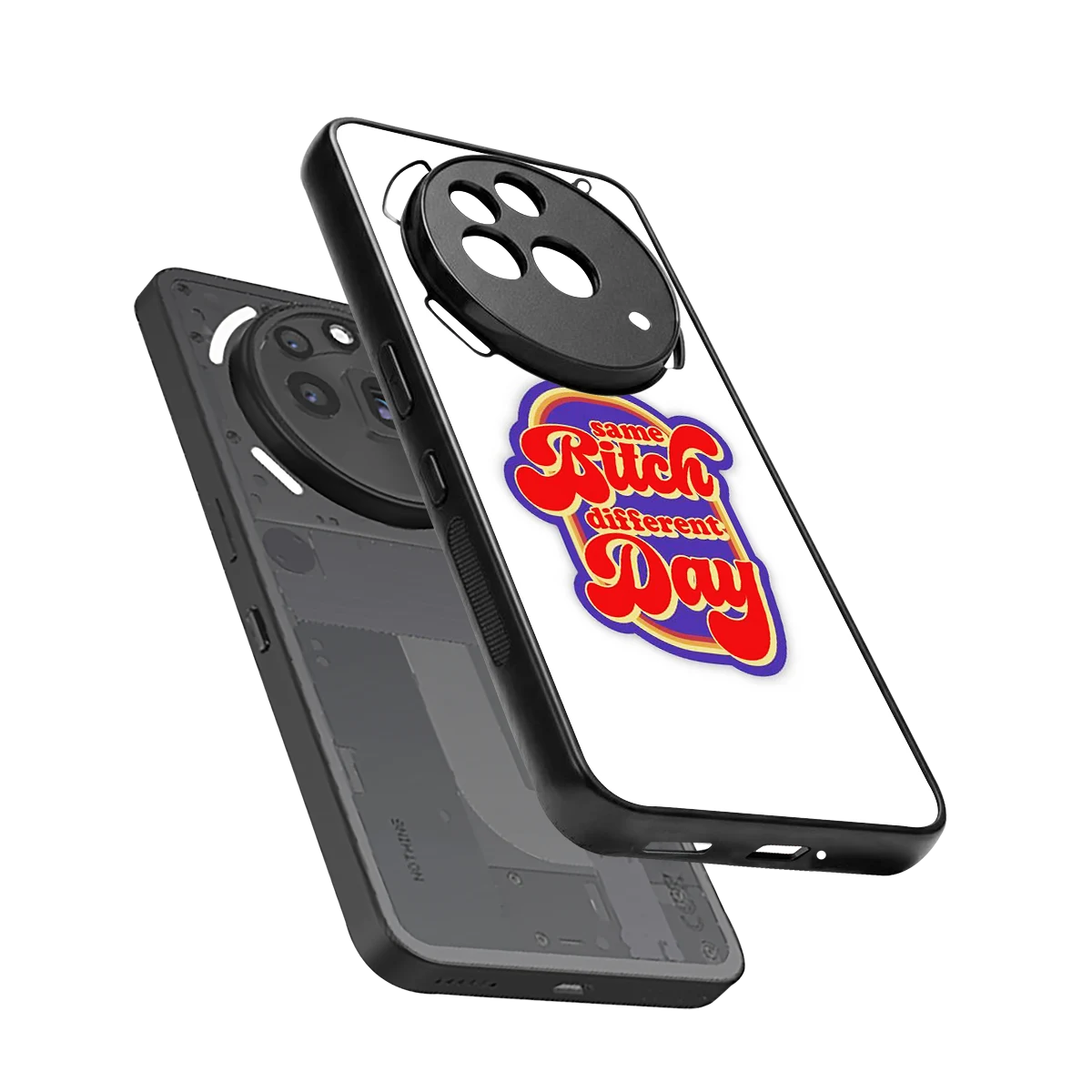 Sassy Mood sleek nothing phone 3a pro cover with tempered glass back and TPU edges