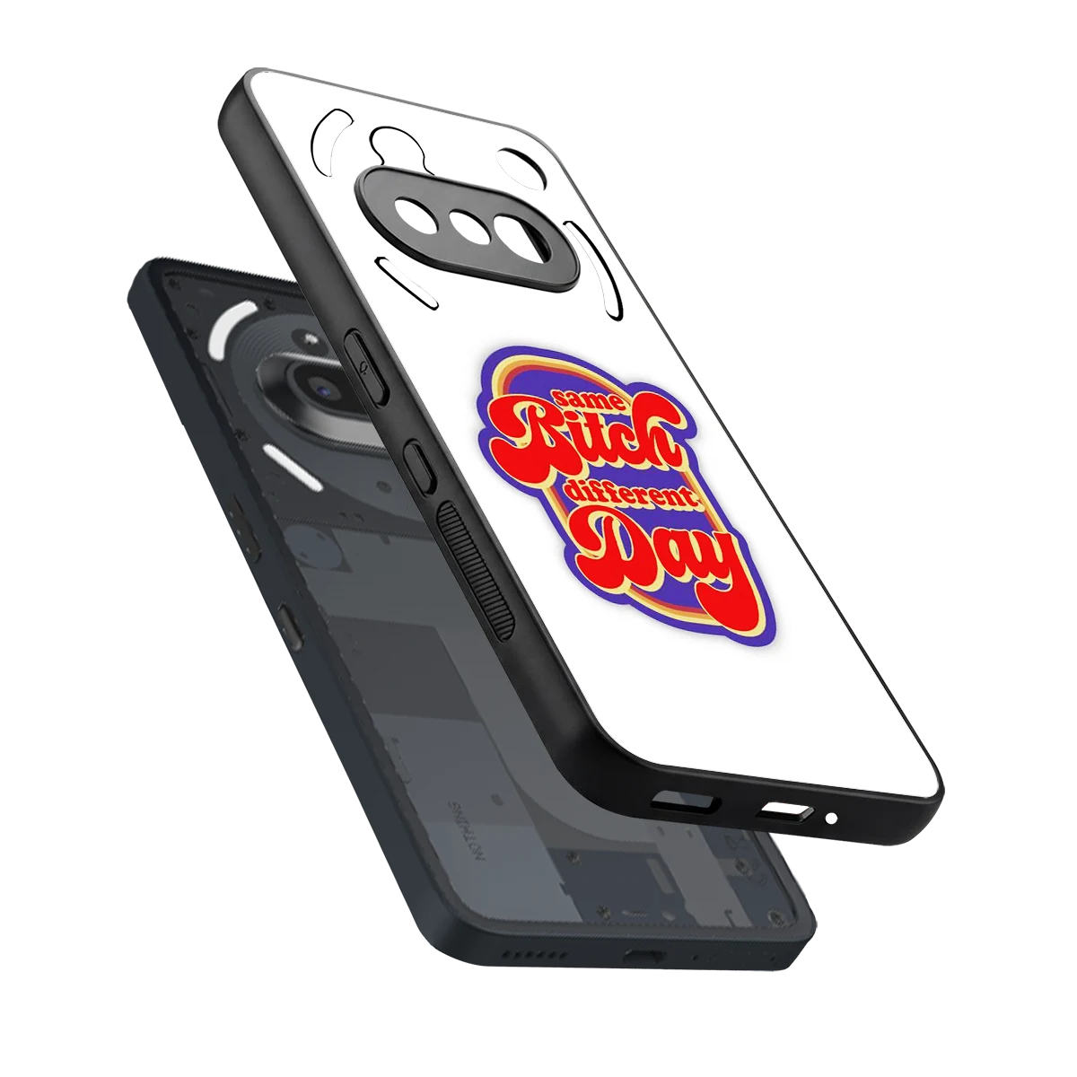 Sassy Mood sleek nothing phone 3a cover with tempered glass back and TPU edges