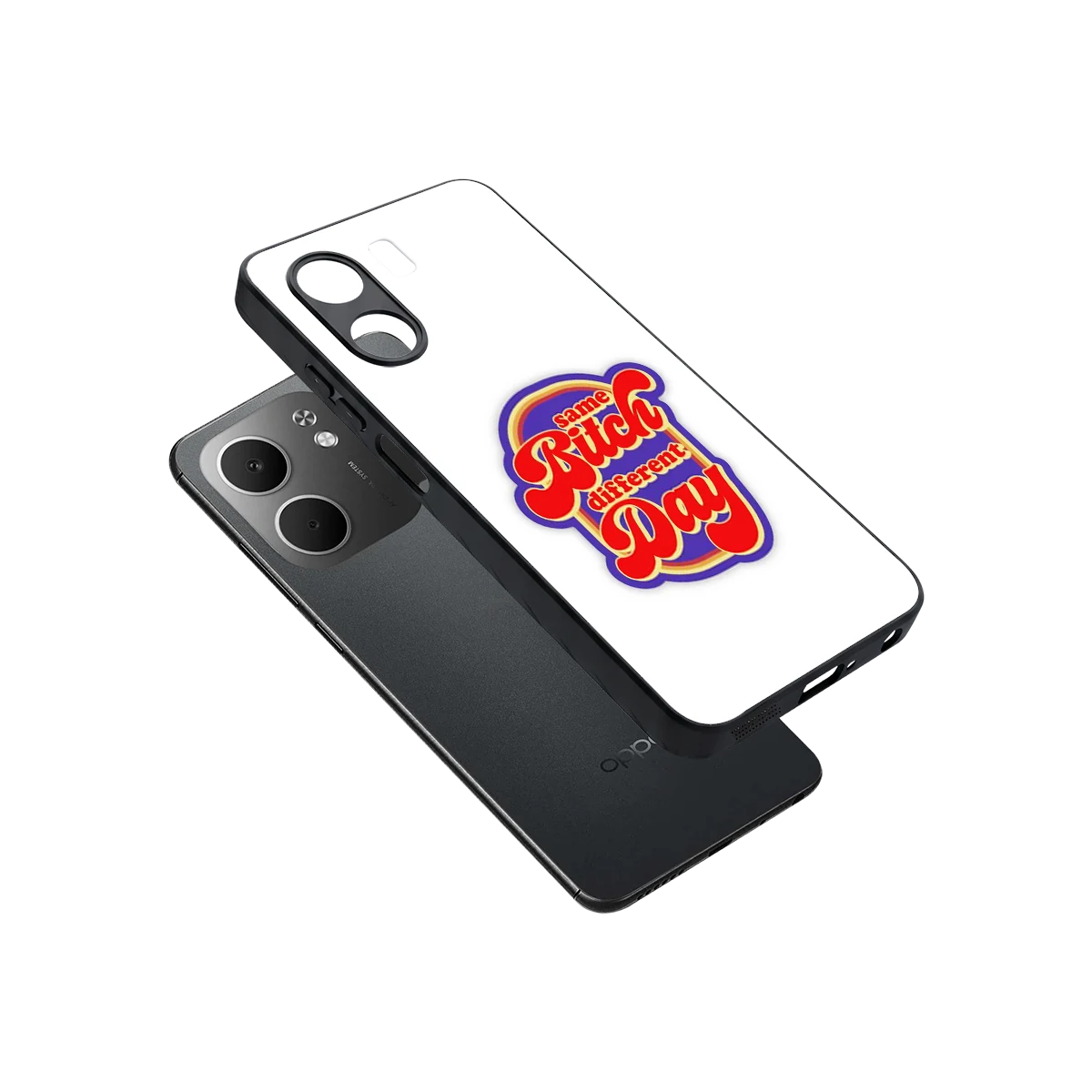 Sassy Mood sleek oppo a5x 5g cover with tempered glass back and TPU edges