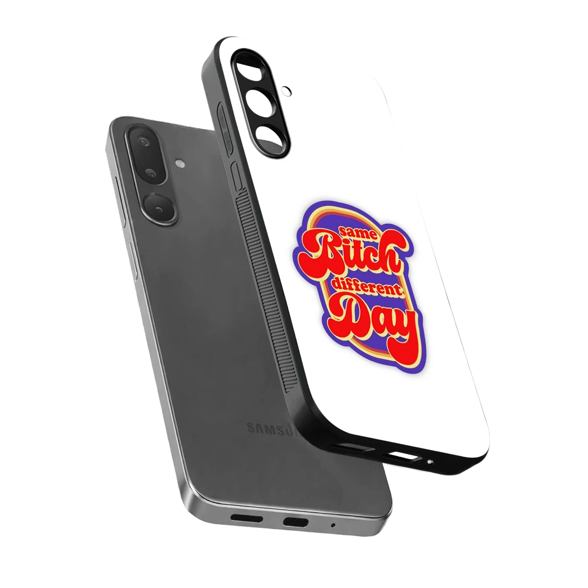 Sassy Mood sleek samsung galaxy m56 5g cover with tempered glass back and TPU edges