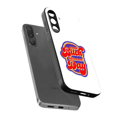 Sassy Mood sleek samsung galaxy m56 5g cover with tempered glass back and TPU edges